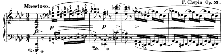 ショパン「ポロネーズ第6番『英雄ポロネーズ』変イ長調Op.53」序奏のピアノ楽譜