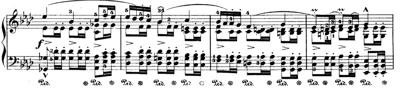 ショパン「ポロネーズ第6番『英雄ポロネーズ』変イ長調Op.53」ポロネーズリズムのピアノ楽譜