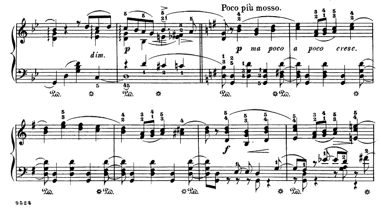 チャイコフスキー「四季6月『舟歌』ト短調」ピアノ楽譜2