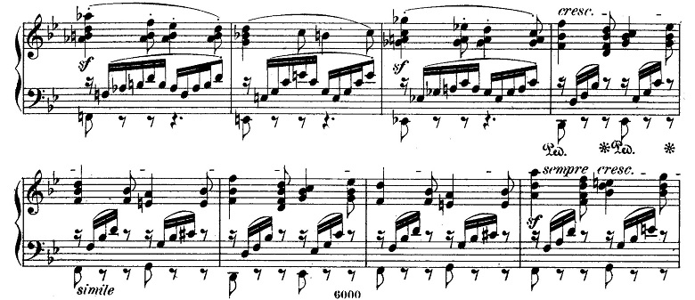 メンデルスゾーン「無言歌集第4巻第3曲「プレストアジタート（胸騒ぎ）」ト短調Op.53-3」ピアノ楽譜3