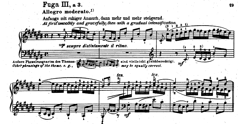 バッハ「平均律クラヴィーア曲集第1巻第3番嬰ハ長調BWV848」ピアノ楽譜4
