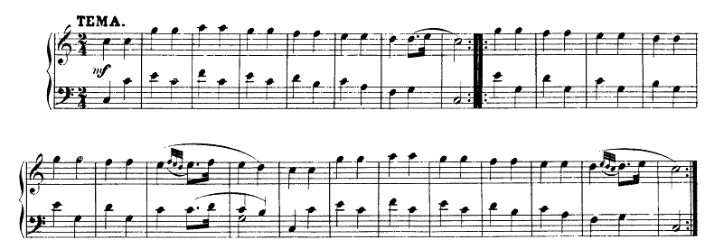 モーツァルト「「きらきら星変奏曲」ハ長調K.265」ピアノ楽譜1
