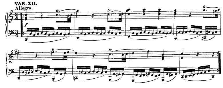 モーツァルト「「きらきら星変奏曲」ハ長調K.265」ピアノ楽譜4