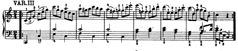 モーツァルト「「きらきら星変奏曲」ハ長調K.265」ピアノ楽譜4