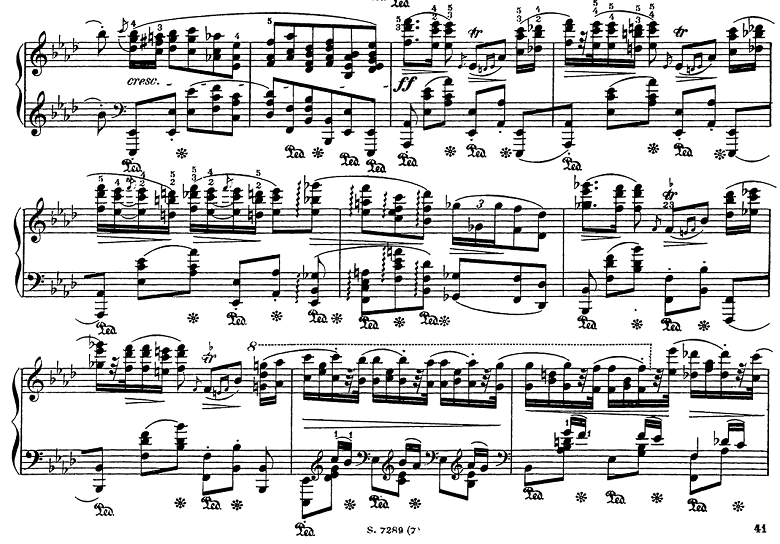 ショパン「ポロネーズ第6番『英雄ポロネーズ』変イ長調Op.53」2回目の主題のピアノ楽譜