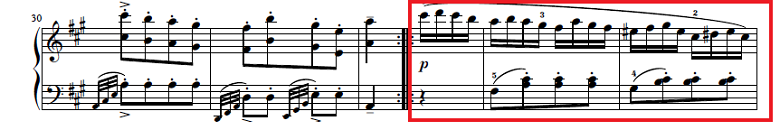 モーツァルト「ピアノソナタ第11番イ長調K.331第3楽章「トルコ行進曲」」ピアノ楽譜2