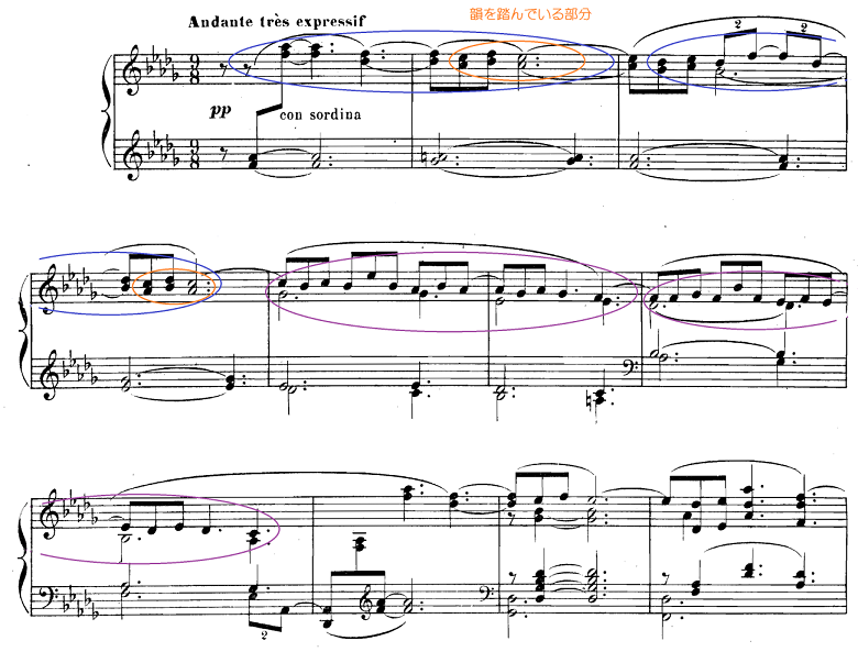 ドビュッシー「ベルガマスク組曲第3曲『月の光』変ニ長調L.75-3」ピアノ楽譜1
