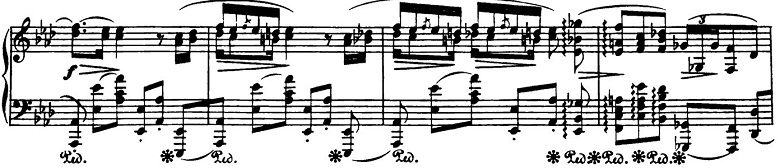 ショパン「ポロネーズ第6番『英雄ポロネーズ』変イ長調Op.53」主要主題のピアノ楽譜