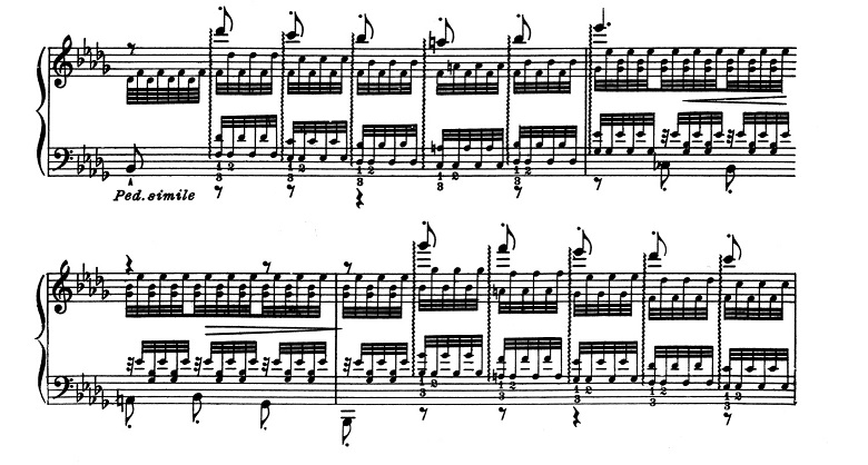 リスト「超絶技巧練習曲集S.139第12番「雪かき（雪あらし）」変ロ短調」ピアノ楽譜2