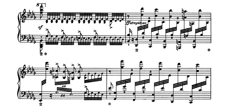 リスト「超絶技巧練習曲集S.139第12番「雪かき（雪あらし）」変ロ短調」ピアノ楽譜4