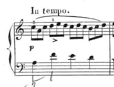ブルグミュラー「25の練習曲第12番「さようなら」イ短調Op.100-12」ピアノ楽譜2