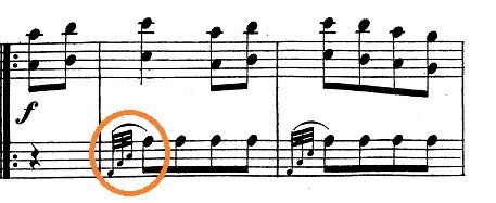 モーツァルト「ピアノソナタ第11番イ長調K.331第3楽章「トルコ行進曲」」ピアノ楽譜3