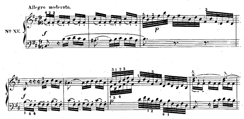 バッハ「シンフォニア第15番ロ短調BWV801」ピアノ楽譜1