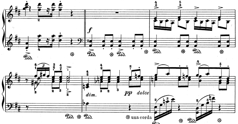 グリーグ抒情小品集第8集より「トロルドハウゲンの婚礼の日Op.65-6」ピアノ楽譜3