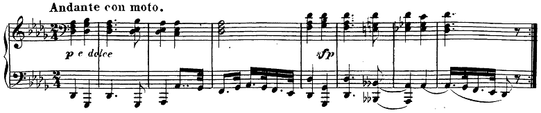 ベートーヴェン「ピアノソナタ第23番「熱情」ヘ短調Op.57第2楽章」ピアノ楽譜1
