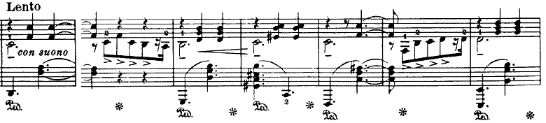 シベリウス「5つの小品（樹木の組曲）第5曲「樅の木（もみの木）」ロ短調Op.75-5」ピアノ楽譜1