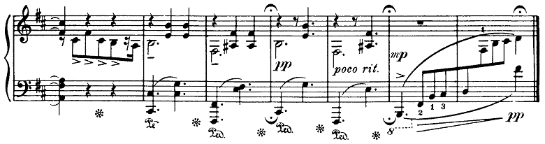 シベリウス「5つの小品（樹木の組曲）第5曲「樅の木（もみの木）」ロ短調Op.75-5」ピアノ楽譜4