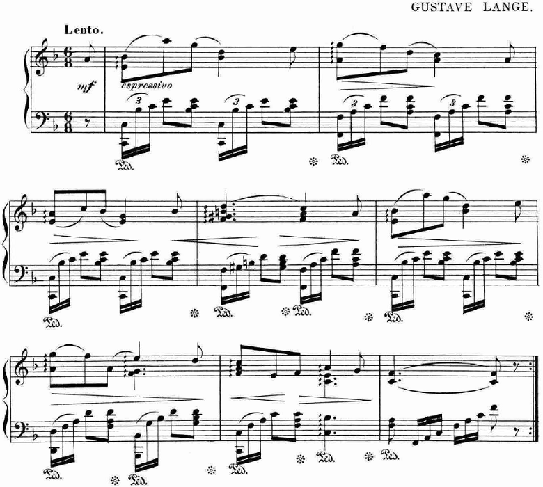 ランゲ「「花の歌」ヘ長調Op.39」ピアノ楽譜1