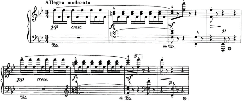 エステン「「アルプスの夕映え」変ロ長調Op.193」ピアノ楽譜1